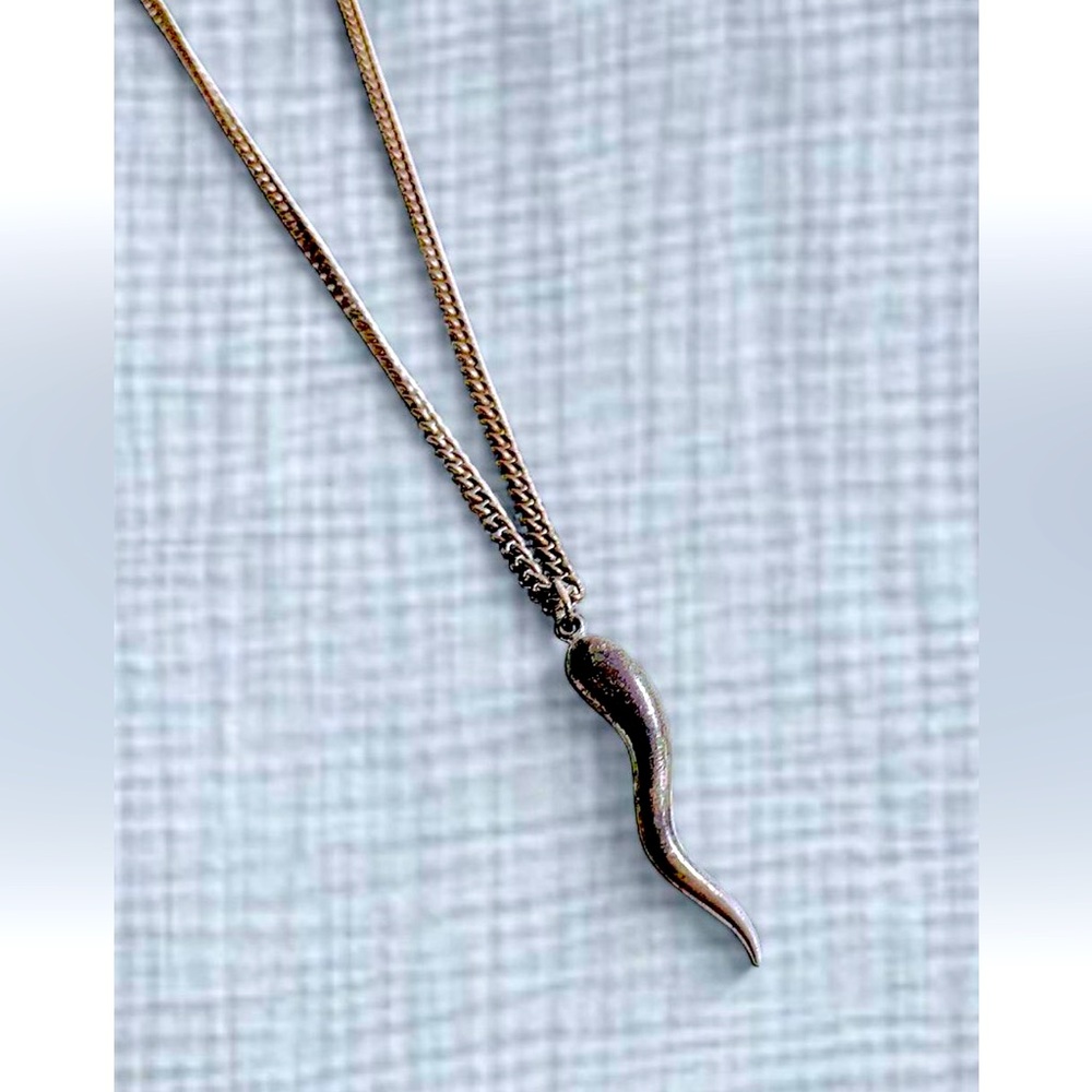 Vintage Sterling Horn Necklace